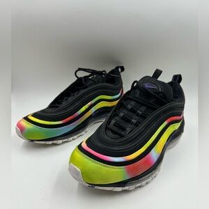 Nike Air Max 97 Tie Dye Black Multi-Color CK0841-001 Sneakers, Men's Size 9